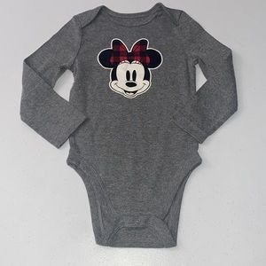 Disney Jumping Beans Minnie Mouse Baby Girl Gray Long Sleeve Onesie 24 Months